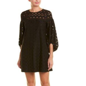 Black Lace Full Sleeve Shift Dress - Laundry